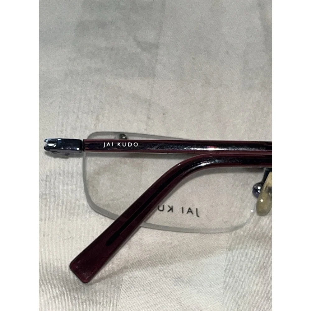 JAI KUDO OPTICAL EYEGLASSES HALF RIM PINK NEVER USED 408 M75 49-18-135